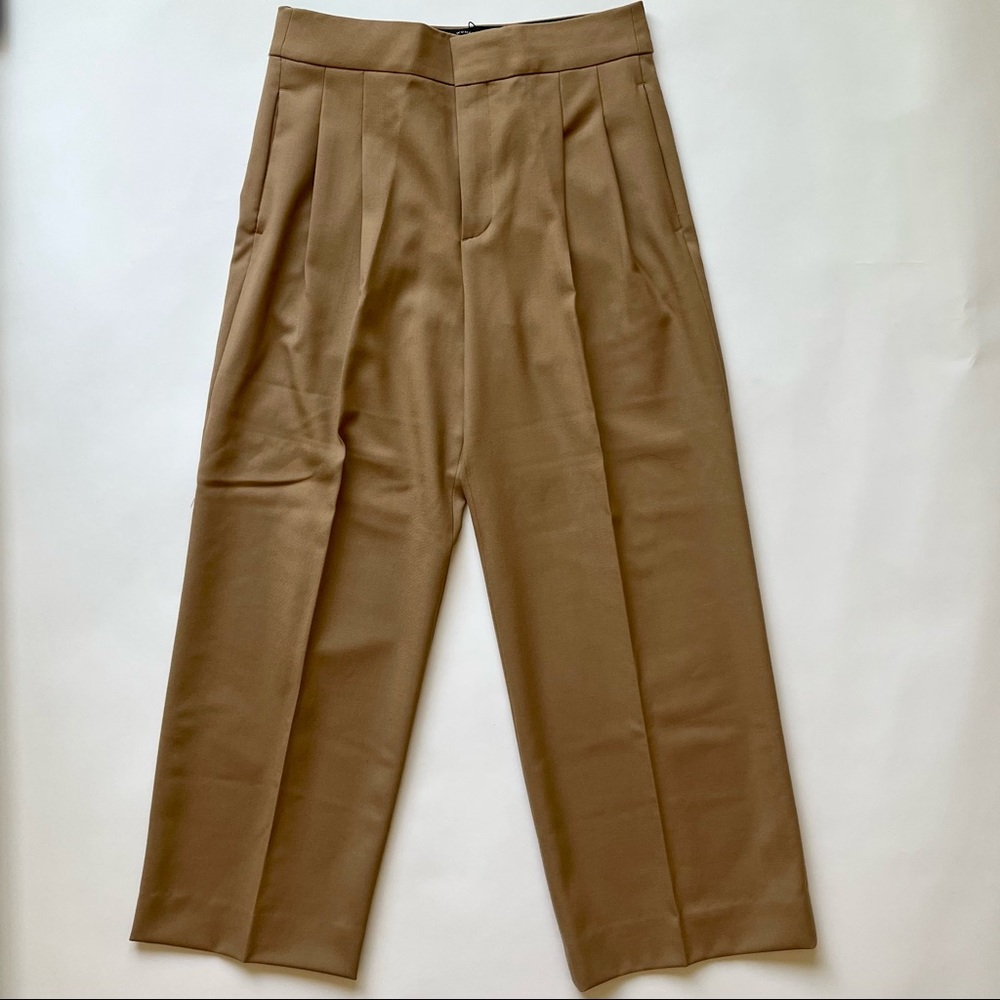 Zara Woman Camel Tailored Pleated trousers